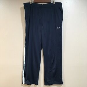 Nike Track Pants Mens XXL Navy Blue Athletic Gym Workout Joggers Zip Ankle Logo